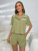 Ivy Lane Short Sleeve Shirt and Shorts Lounge Set