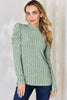 Basic Bae Full Size Ribbed Mock Neck Puff Sleeve Sweater