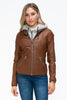 YMI Faux Layered Double-Zipper Jacket with Fuzzy Hood