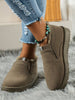 Faux Fur Suede Round Toe Boots