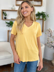 Bamboo Full Size V-Neck High-Low T-Shirt