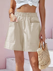 Full Size Pocketed Elastic Waist Shorts