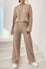 Ribbed Half Button Top and Pants Set