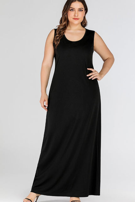 Plus Size Scoop Neck Maxi  Dress