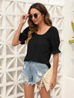 Ruched Short Sleeve Blouse