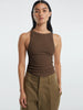 Halter Neck Ribbed Cropped Tank