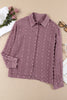 Swiss Dot Button Up Long Sleeve Shirt