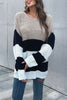 Perfee Color Block Striped Long Sleeve Sweater