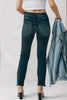 Mid-Rise Waist Skinny Jeans with Pockets