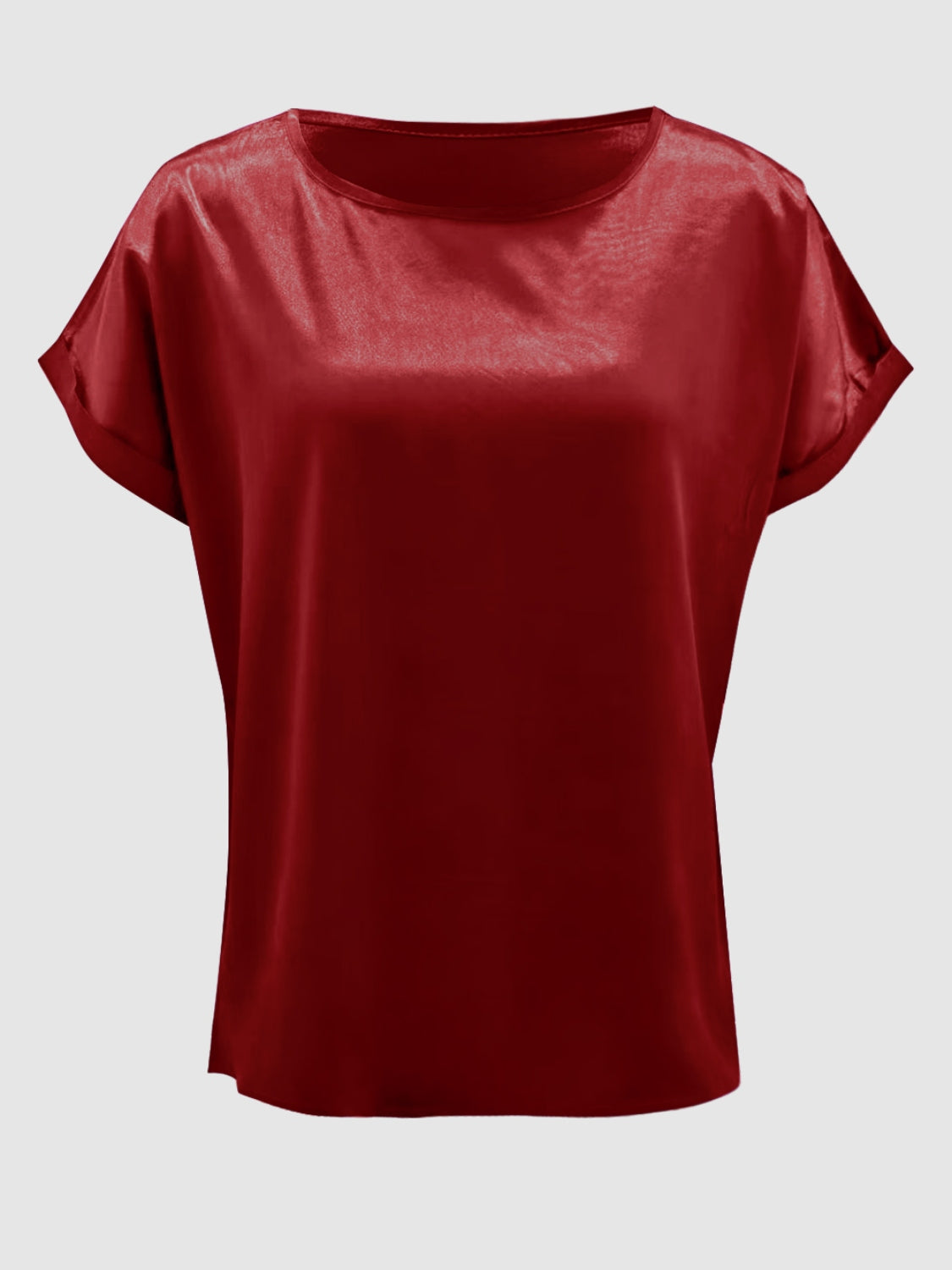 Round Neck Short Sleeve Blouse