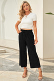 Drawstring Waist Wide Leg Pants