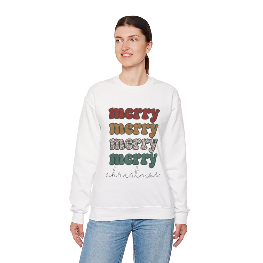 Merry Merry Merry Christmas Crewneck Sweatshirt