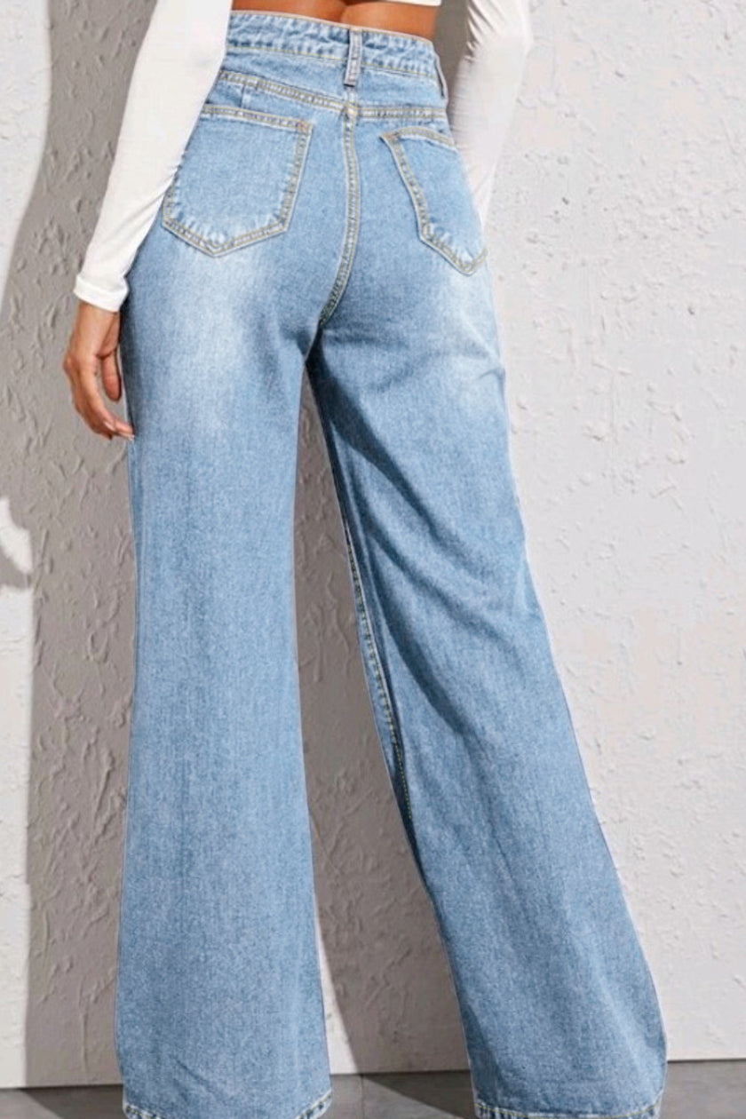 High Waist Wide Leg Jeans - QuaintQuest Fashion