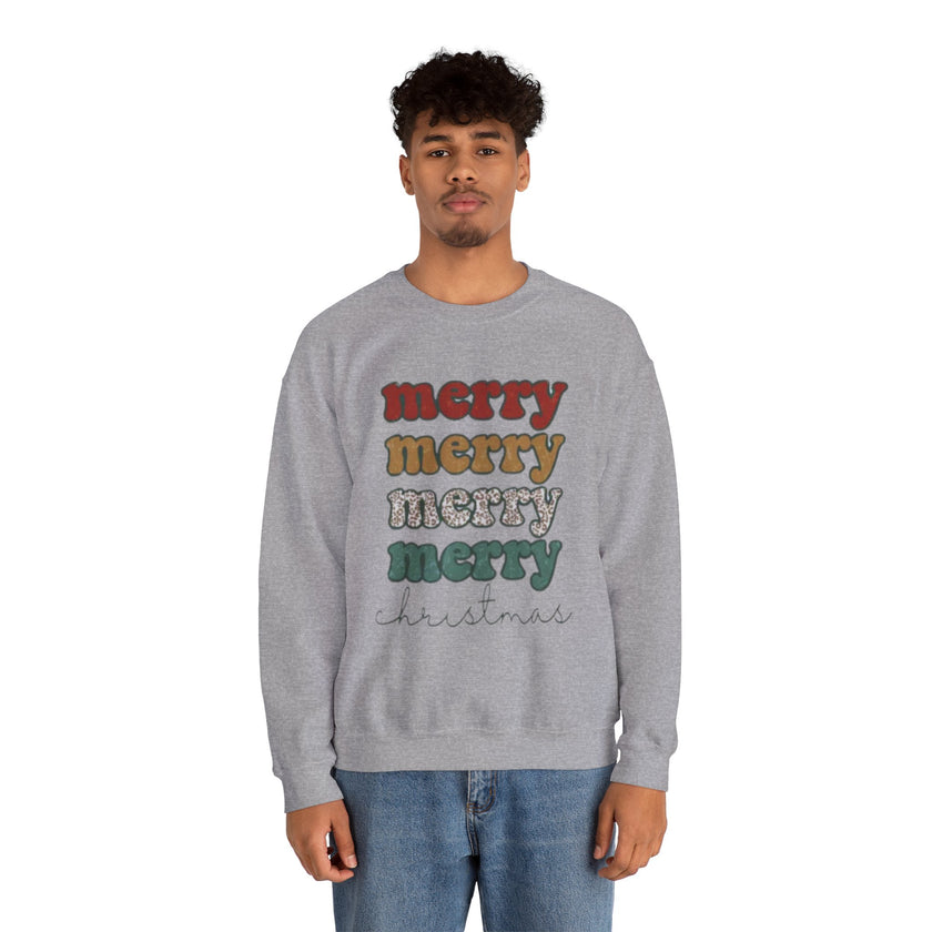 Merry Merry Merry Christmas Crewneck Sweatshirt