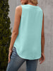 Ivy Lane Solid Notched Sleeveless Blouse