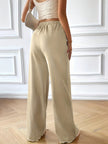 Full Size Drawstring Pocketed Wide Leg Pants