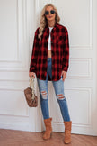 Plaid Button Up Dropped Shoulder Shirt