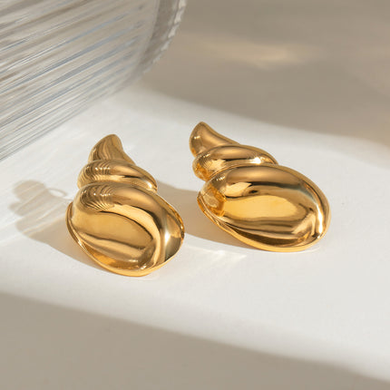 Gold-Plated Conch Earrings