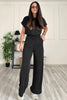 Round Neck Short Sleeve Top and Drawstring Pants Set