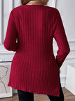 Plus Size Square Neck Long Sleeve T-Shirt