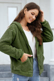 Zip Up Long Sleeve Fuzzy Hoodie Outerwear