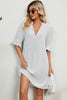 Notched Flounce Sleeve Mini Dress