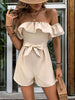 Perfee Tied Ruffled Off-Shoulder Short Sleeve Romper