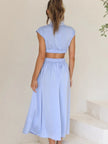 Cutout Mock Neck Sleeveless Ruched Maxi Dress