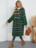 Plaid Long Sleeve Hooded Coat with Pockets