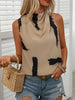 Perfee Cowl Neck Sleeveless Blouse