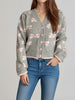 Bow V-Neck Button Down Long Sleeve Cardigan