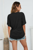 V-Neck Side Ruched T-Shirt