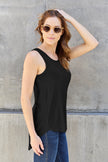 Full Size Round Neck Curved Hem Tank