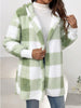 Plaid Long Sleeve Hooded Coat