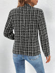 Plaid Open Front Long Sleeve Jacket