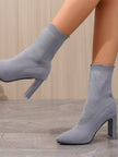 Point Toe Block Heel Boots