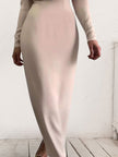 Ruched Turtleneck Long Sleeve Maxi Dress