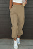 Drawstring Elastic Waist Pants with Pockets