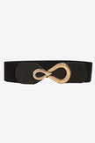 Ribbed Alloy Buckle Elastic Belt