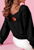 Bow Round Neck Long Sleeve Sweatshirt