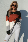 Perfee Striped Rib-Knit Pullover Sweater