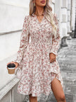 Ruffle Hem Floral Surplice Long Sleeve MiniDress