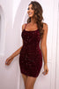 Sequin Double-Strap Bodycon Mini Dress