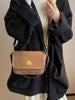 PU Leather Suede Twist-Lock Shoulder Bag