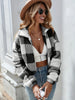 Plaid Zip Up Long Sleeve Outerwear Coat