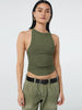 Halter Neck Ribbed Cropped Tank