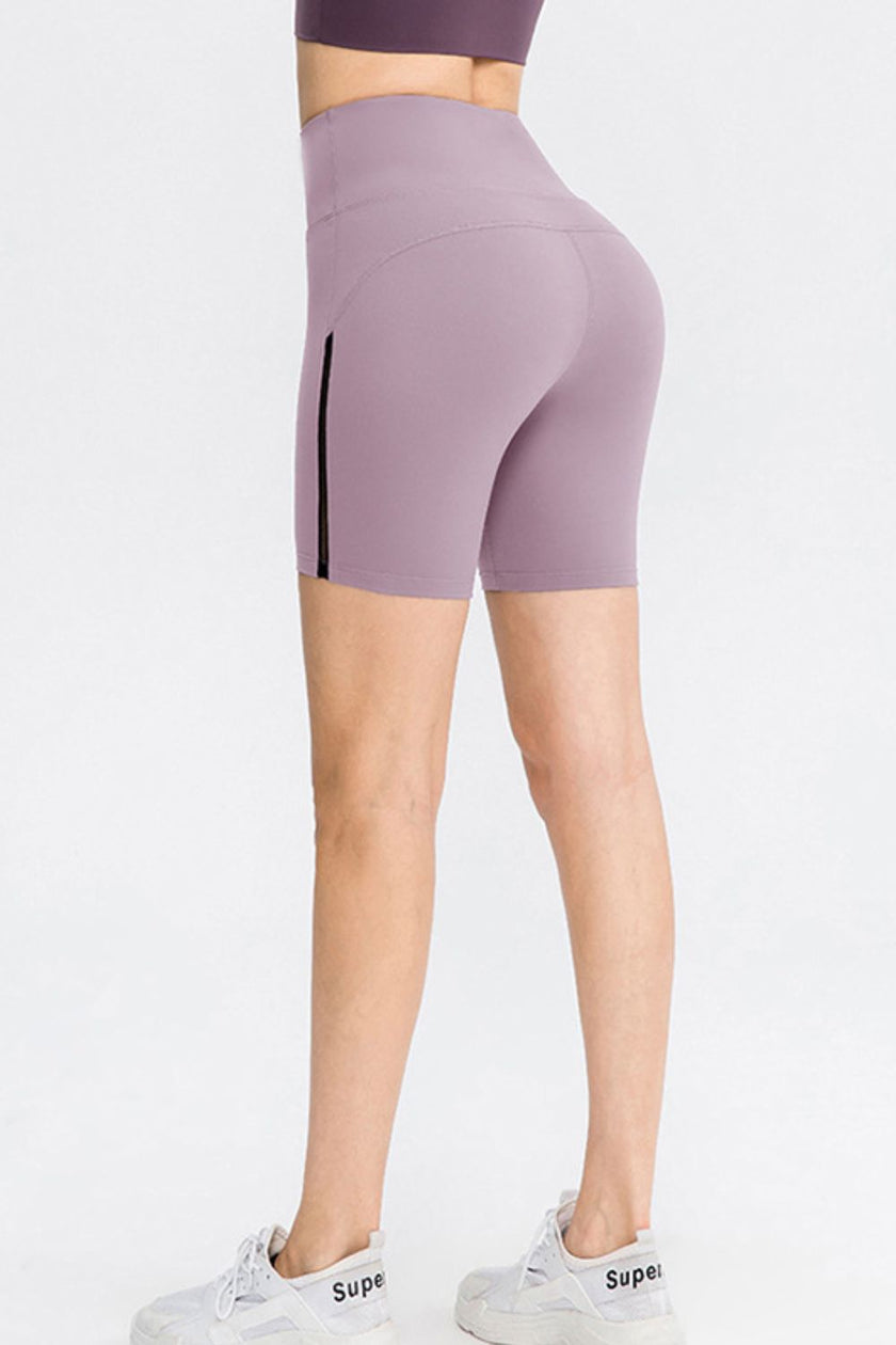 Wide Waistband Sports Shorts - QuaintQuest Fashion