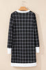 Plaid Open Front Long Sleeve Cover Up