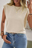 Round Neck Cap Sleeve Blouse