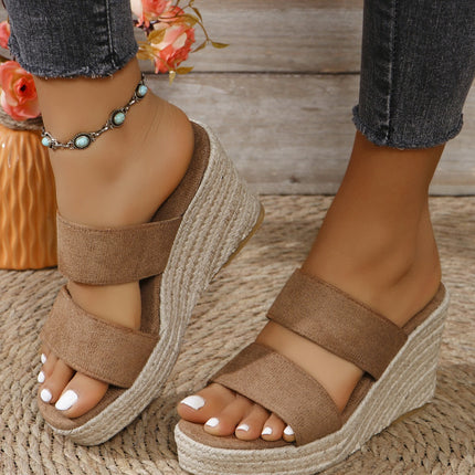 Open Toe Platform Wedge